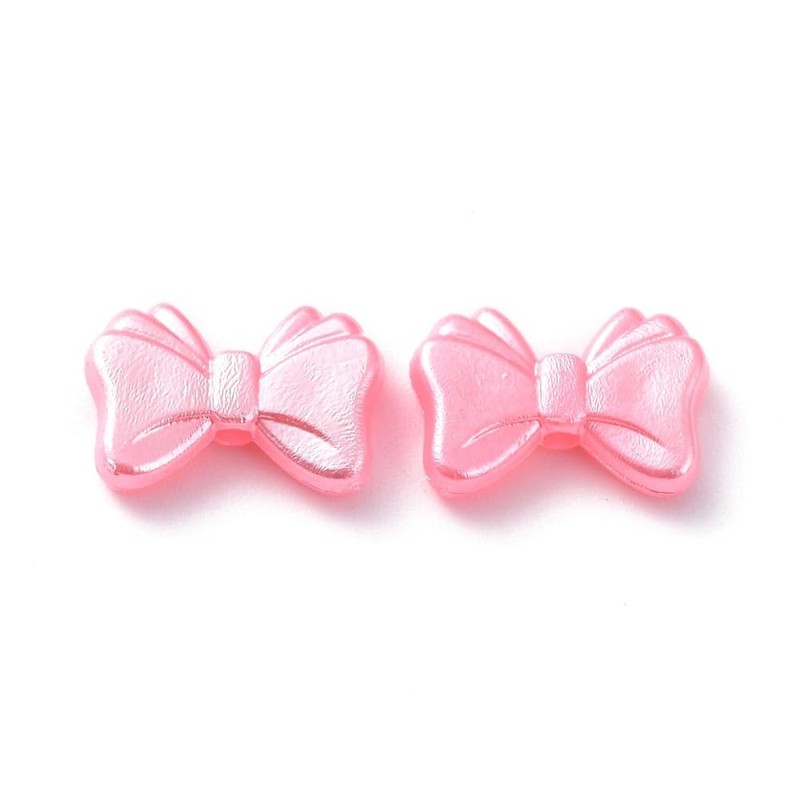 DanLingJewelry 100Pcs Opaque Acrylic Bow Beads Colorful Bowknot Tie Beads