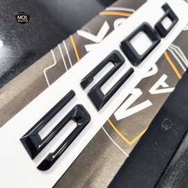 MCK Auto - 520d Black Glossy Logo Rear Emblem Tuning for E39 E60 E61 F10 F11 F07 F18 G30 G31 G38 HB2R2