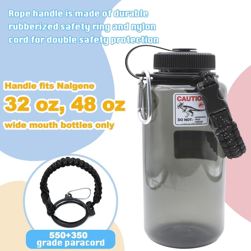 LUTQ 2 Packs Cap Strap for 32oz Wide Mouth Nalgene