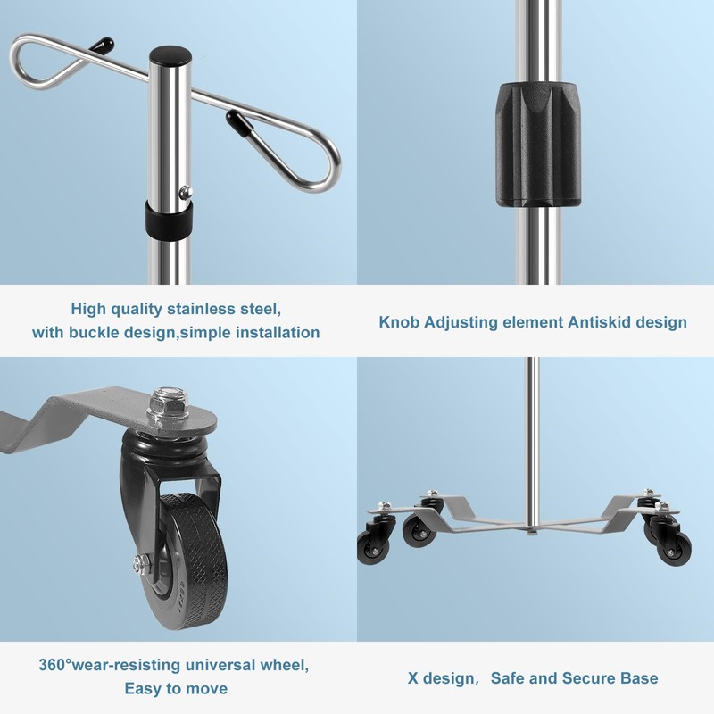 Konmee IV Poles IV Stands 2 Hooks 4 Legs Portable