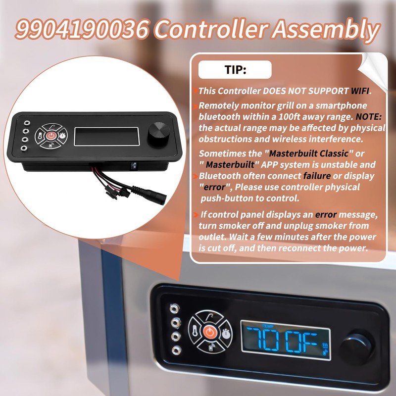 9904190036 Controller Compatible with Masterbuilt Gravity Series 560 Digital Charcoal
