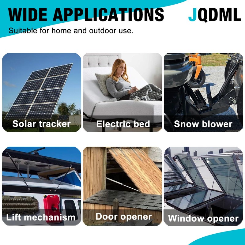 JQDML 24 Inch High Speed 1.34"/sec Linear Actuator 12V 88lbs/400N