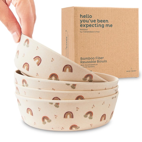 Nook Theory 4 Pack Bamboo Bowls - Alternative to Plastic