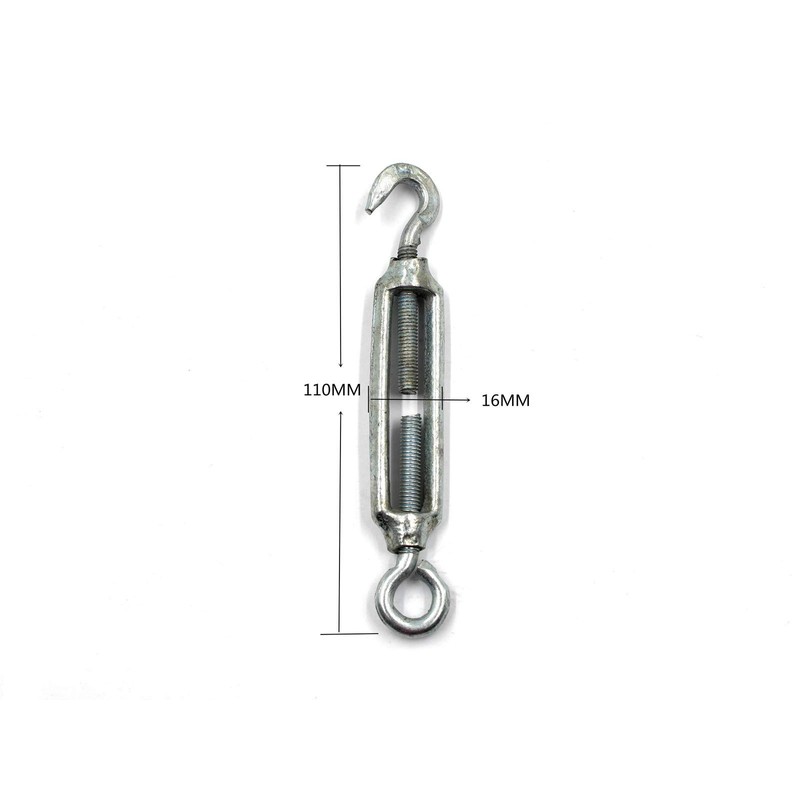 10 x Heavy Duty Galvanised Turnbuckle Strainer M5 Hook Eye
