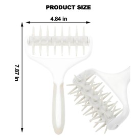 Pizza Dough Docker, Pastry Roller with Spikes Pizza Docking Tool for Home Kitchen - Pizza Making Accessories that Prevent Dough from Blistering, Ice Gray