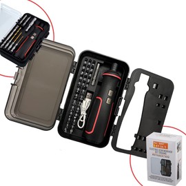 HUAHAT HuaHat Electronic Precision Screwdriver Set LED Lights 41pcs in 1 Case S2 Alloy Steel HRC 56 Hardness Bits Space-saving Built-in 2000mAh Li-on Battery Easy Install or Remove (9907)