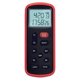 Lavatools KT8 Digital Kitchen Dual Timer & Stopwatch, Backlight, Ultra Loud Alarm, Mute Function, Quick-Set Buttons, Hang Hole, Magnetic for Cooking and Classroom with Lanyard