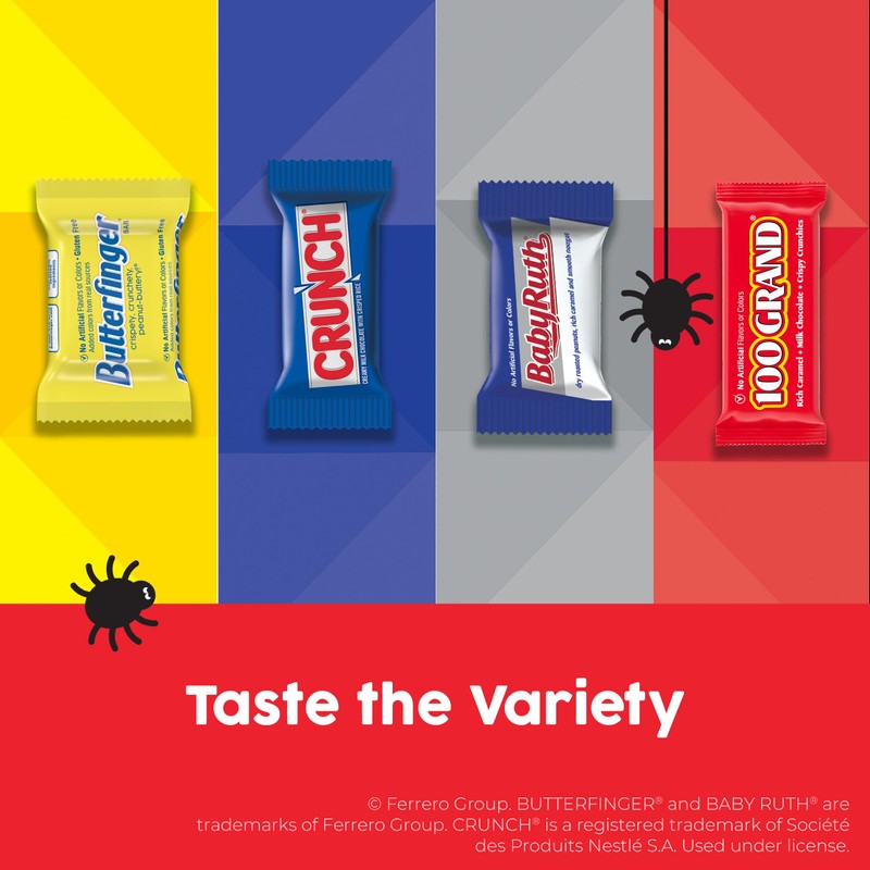 Butterfinger, CRUNCH, Baby Ruth, 100 Grand Minis, Assorted Candy Bars,