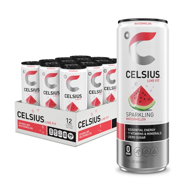 CELSIUS CELSIUS Sparkling Watermelon, Functional Essential Energy Drink 12 Fl