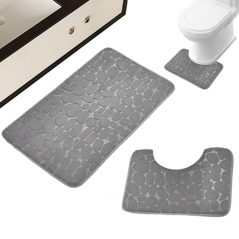 Absorbent Bathroom Rug - Fluffy Quick Dry Set - Bathroom