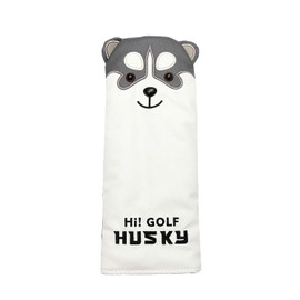 SHABIER Lovely Husky Golf Driver Head Cover Cartoon Animal #1#3#5#7 Woods PU Leather Headcover Dustproof Covers (Hybird Cover)