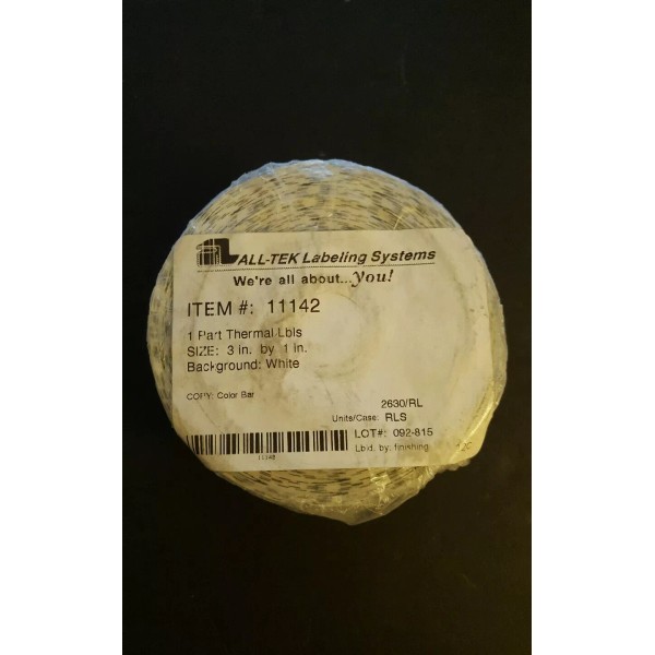 All-Tek Labeling Systems Thermal Labels 3inx1in #1142 White Background 2630/rl