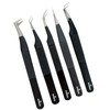 KINZO Lash Tweezers for Eyelash Extensions Tweezers Set of 5,
