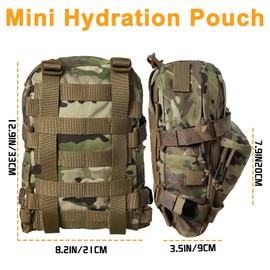 Tactical MOLLE Hydration Backpack for 2L Water Bladder,Nylon Hydration Pack Water Backpack for Tactical Vest Accessory