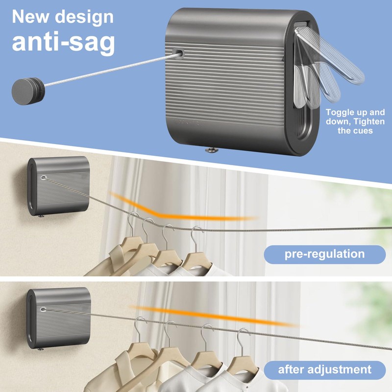 Qivine 4.2 m Clothesline Extendable Wall, 20 kg Weight Capacity,