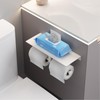 Danpoo Bathroom Toilet Paper Holder with Shelf, Wall Mount, Double