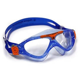 Aqua Sphere Vista Junior Swim Mask with Clear Lens, Lightblue/Orange