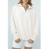 Lynkiss Women's Oversized Sweater Long Sleeve 1/4 Zipper Collar Drop