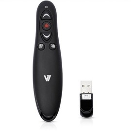 V7 WP1000-24G-19NB Professional Wireless Presenter with Laser Pointer and microSD Card Reader,red