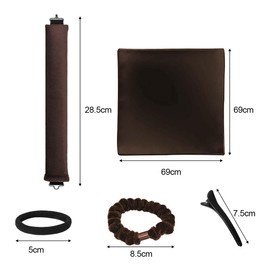 Rizadores de Cabello Sin Calor, Kit de 15 Piezas Tubos para Rizar el Cabello de Café, Heatless Curls para Dormir, Rizos sin Calor el Peinado con Ondas Grandes