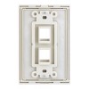 Construct Pro 2-Port Keystone Wall Plate with Screwless Face (Light