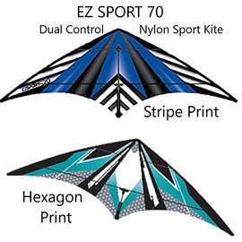 WindNSun EZ Sport 70 Kite - Dual Control Nylon Sport Kite (Red Stripe Print)