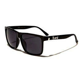 Locs Square Shaped Vintage Men's Hardcore Sunglasses, Black, Large