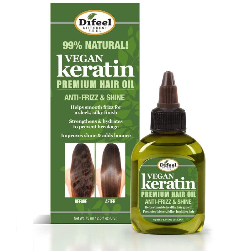 Difeel Vegan Keratin Premium Hair Oil - Anti Frizz &