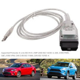 Akozon OBD2 Adapter OBD2 USB Adapter J2534 MINI VCI-Kabel Kunststoff OBD2 Diagnosekabel für KLine ISO 9141 KWP 2000 ISO 142304