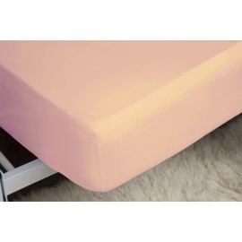Belledorm Pink Fitted Sheet, 100% Cotton, 200 Thread Count Percale (Super King) 30cm (12”) Deep
