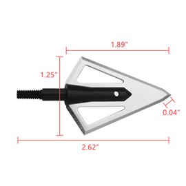 LeeMui Aluminum Hunting Archery Broadheads Blades Grain Screw-in Arrow Heads Tips Portable Case for Arrowheads Broadheads