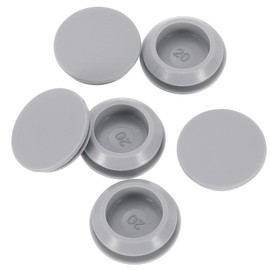 uxcell 12 Pcs Silicone Plugs, Rubber Round Snap in Locking Hole Plugs for 20-22mm Hole, Hole Stoppers Waterproof Hole Plug for Metal Tube, Furniture End Caps Inserts, Gray