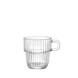 Bormioli Rocco Barshine 8.5 oz. Stackable Tea or Coffee Cups, Clear, Set of 12