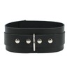 Carolina Collar Cowhide Leather Handcrafted Leather Collar (Black, Large)