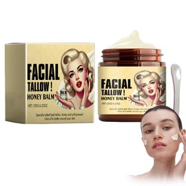 Rostblant 120g Talg-Feuchtigkeitscreme,Ein Löffel zum Schöpfen der Sahne liegt bei, Talg Bio für Hautpflege, Feuchtigkeitscreme für Gesicht und Körper, Rindertalg Honig Balsam Creme