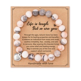 Stocking Stuffers Holiday Outfits for Women 2024 Get Well Gifts for Women Inspirational Bracelets Love Heart Bracelets Bohemian Stretch Bracelets Stone Bracelets Jewelry Gifts for Women