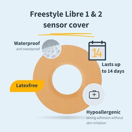MySweetStitch - 10 x Freestyle Libre 1 & 2 Plasters, Ring Patch, Diameter 65 mm, Inner Diameter 28 mm, Waterproof, Breathable, Skin-Friendly, Made in Germany, Green