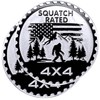 2 PCS Squatch Badge Rated Car Emblem, 4 x 4 Metal Automotive Badge, 3D Round Metal Car Badges Emblems, Car Badge Decals Stickers Compatible with Jeep Wrangler Vehicles Trucks SUV RV (Squatch 3)