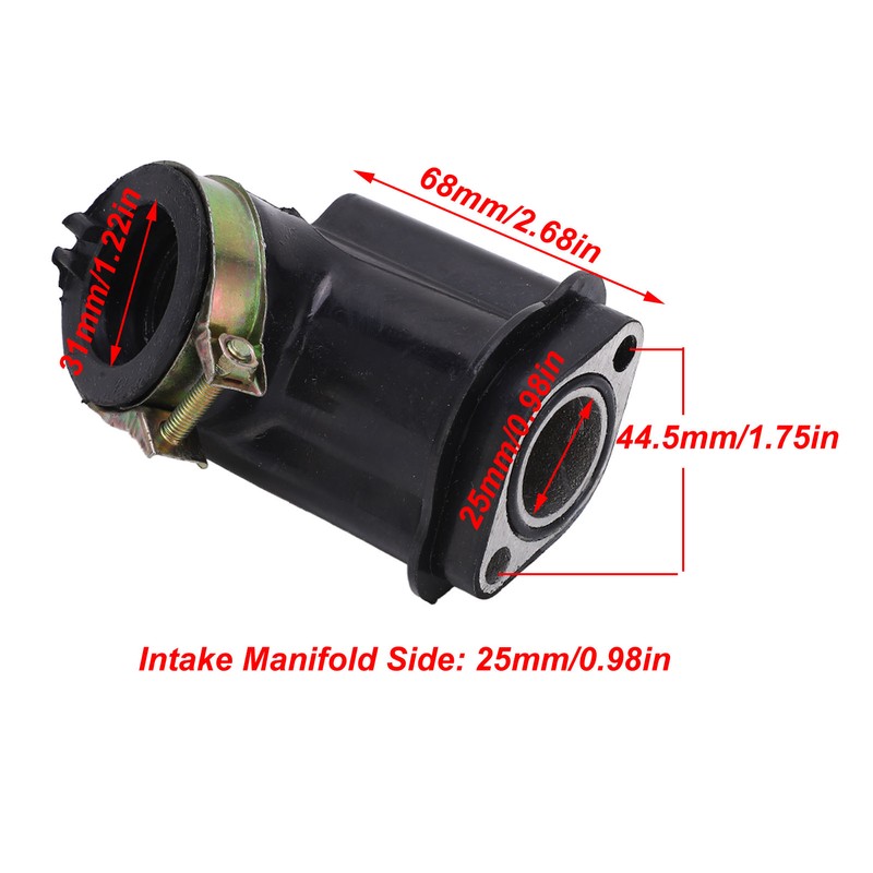 Carburetor Intake Manifold Pipe 25mm/31mm for GY6 125cc150cc Engine ATV