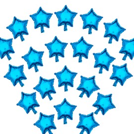 5 Inch Blue Star Shape Foil Balloons, 50pcs Small Mylar Balloons Mini Balloons for Birthday Baby Shower Wedding Party Decoration