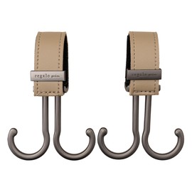 Regalo Baby Stroller Hooks, 360 Degree Rotation, Double Luggage Hanger, Set of 2, Double Buggy Hooks, Premium (Black x Gray)