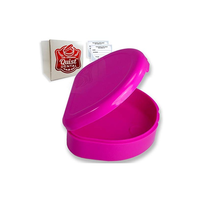 QUIST (TM) Solid Orthodontic Retainer Case (Pink)