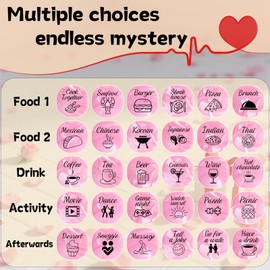 Tinzum Date Night Dice in Pearl Pink, Couples Gift with 6 Dice, Board, Stickers & Satin Bag for 1 10th Anniversary Wedding Bridal Shower Engagement Bachelorette Girlfriend Wife Women & Her Birthday