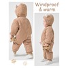 SEAUR Baby Boys Girls Footie Snowsuit Cartoon Bear Warm Hooded