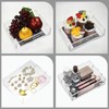 LOYIM Acrylic Serving Tray with Handle Needlepoint Clear Decorative Tray