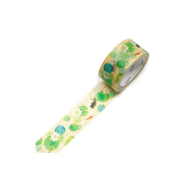 Kamiiso Sangsho UR-4047 SAIEN Masking Tape Lotus and Goldfish 0.8
