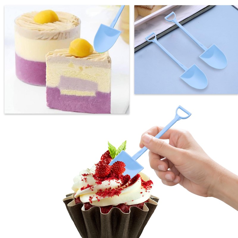 Spade Spoon, Scoop Shaped Creative Shovel, Durable Plastic Dessert Spoons,