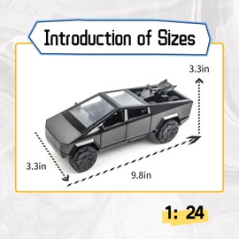 Ethbirsge 1/24 Truck Cyber Alloy Die-Cast Model Toy Cars - Sound, Light, Pull-Back Action, Diecast Model Car Toy Truck for Boys Adults as Birthday Gifts (Black)