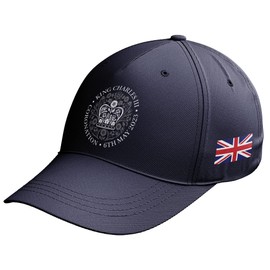 Purple Print House Kings Coronation Baseball Cap King Charles III Emblem Mens Union Jack 2023 Hat, One Size, Navy
