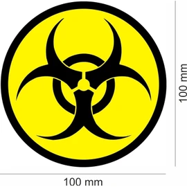 Sticker Biohazard I Round Diameter 10 cm I Warning of Biohazard I Warning Sticker with Danger Symbol I Yellow Black I Weatherproof I UV Laminate kfz028